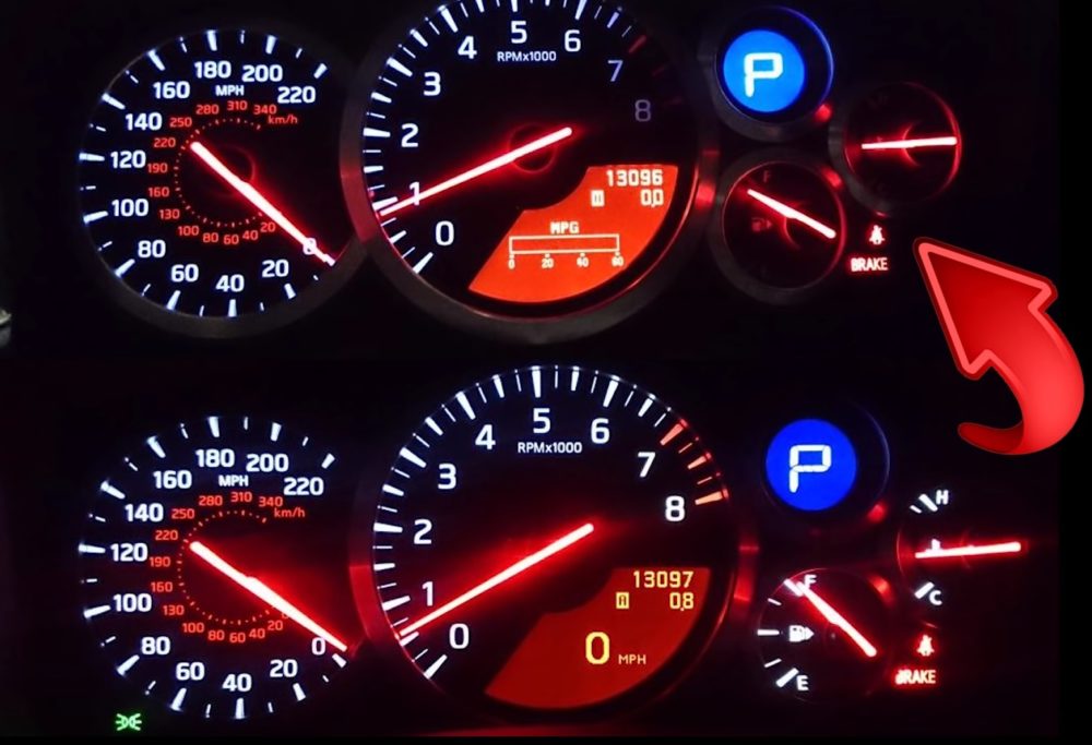 Nissan GT-R : luminosité jauge essence et temperateure d'huile