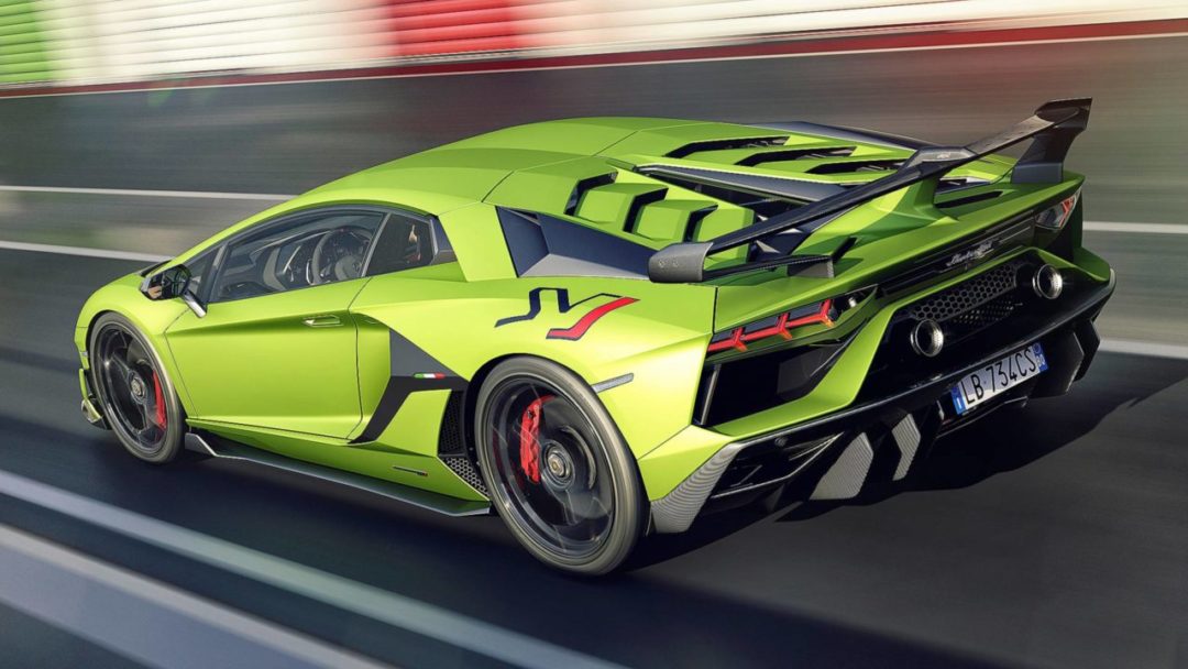 Lamborghini Aventador SVJ arrière circuit