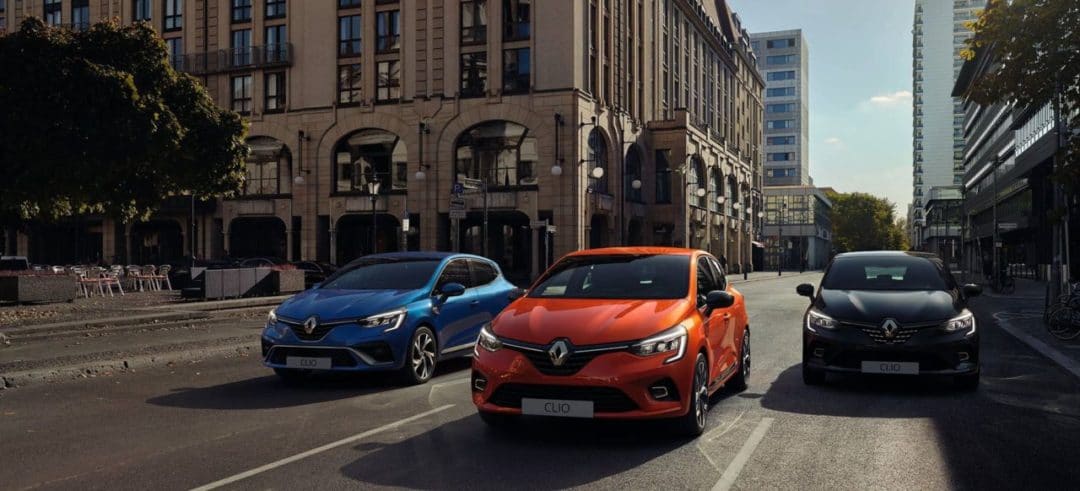 trois coloris de la Renault Clio 5 (2019)