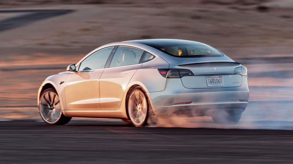 Tesla Model 3 drift