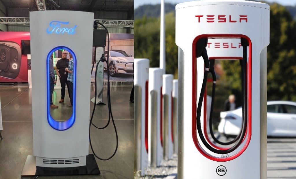 Chargeur électrique Ford vs Tesla