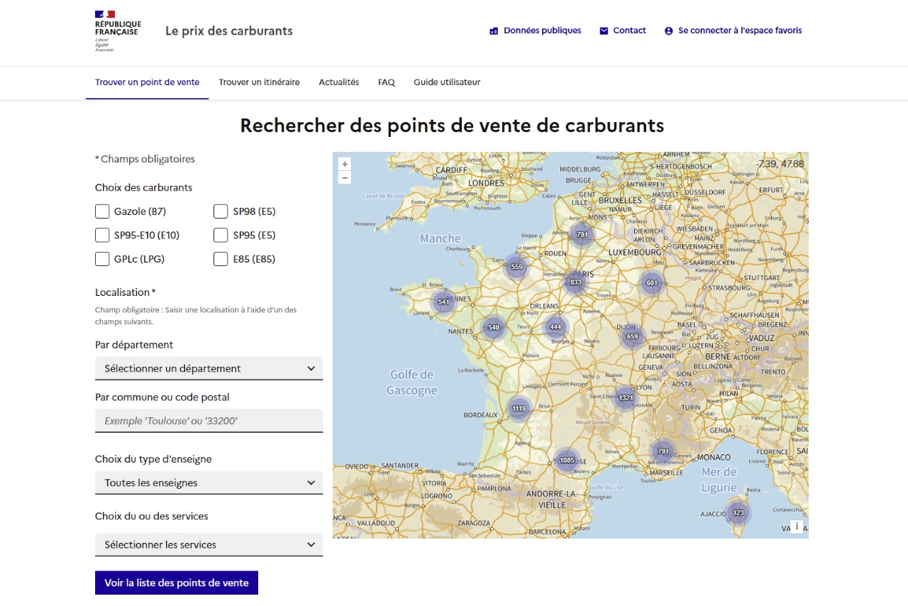 carte gouvernement essence carburant